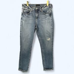 Silver Jeans Boyfriend High Rise Slim Leg Women's Jeans Sz 29 Stretch
